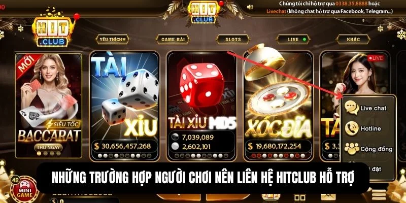 Hitclub hỗ trợ