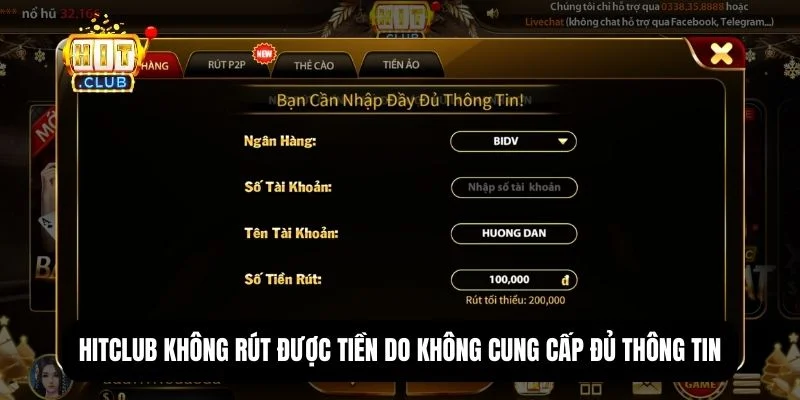 Hit Club không rút được tiền